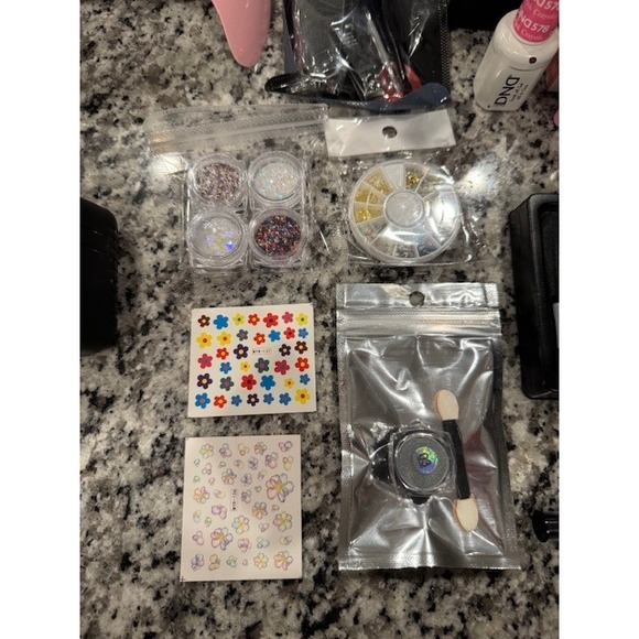 Modelones Gel Nail Polish Kit UV LED Lamp Glitter Stickers Rhinestones Tools - Picture 4 of 13